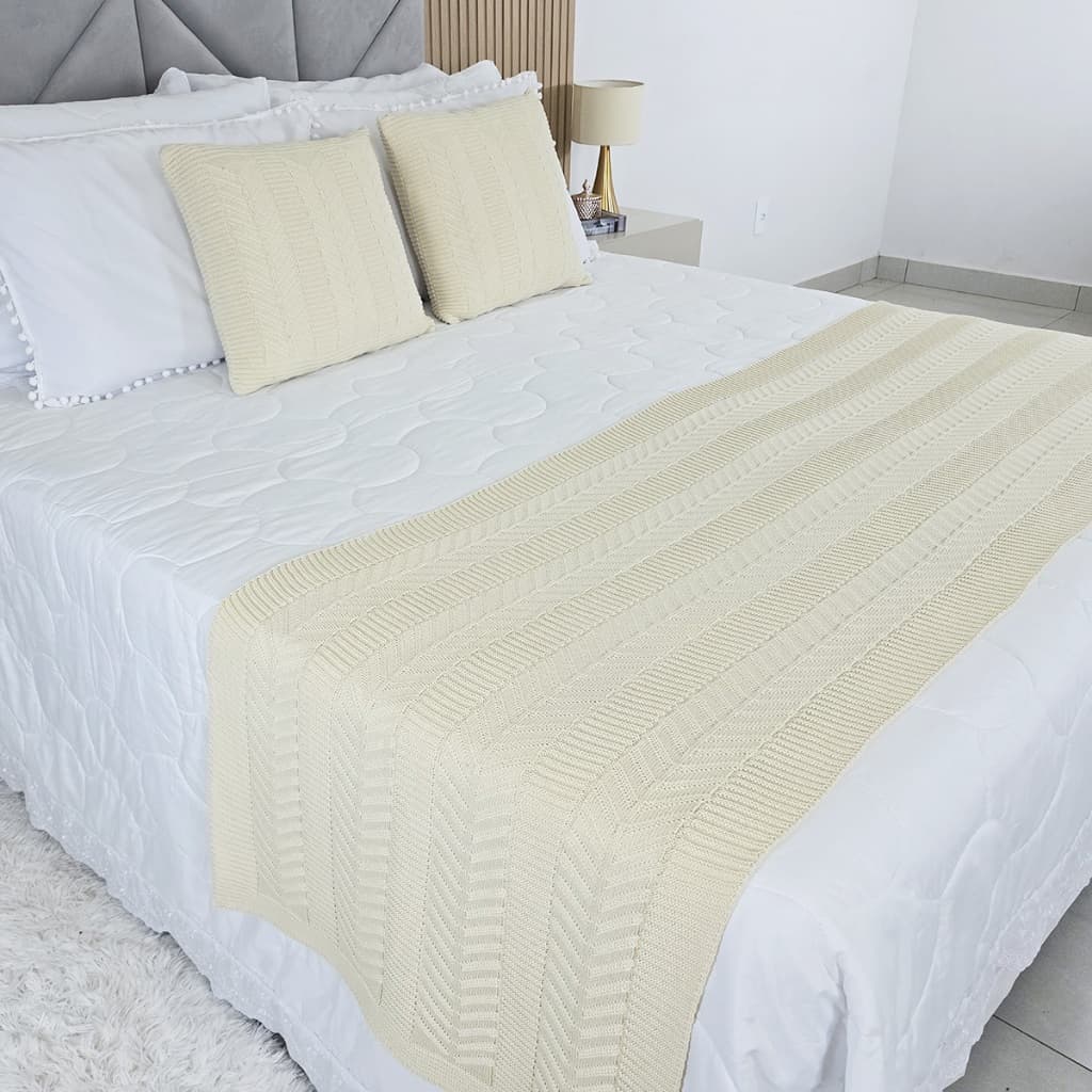 Peseira Manta Tricot Cama Casal Queen King Links - SOMENTE A PESEIRA