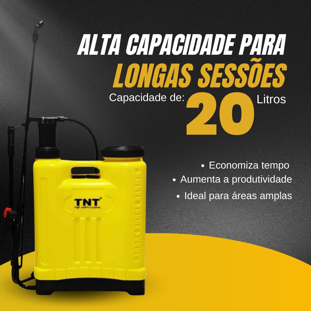 Pulverizador Costal Agrícola 20 Litros TNT com 3 Bicos e Jogo de Reparos
