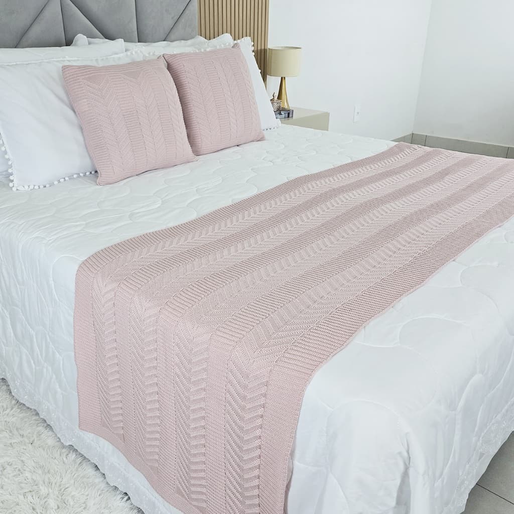 Peseira Manta Tricot Cama Casal Queen King Links - SOMENTE A PESEIRA