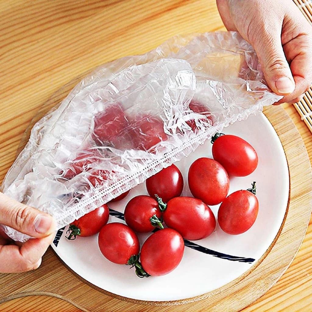 Kit 500,300,100 Tampa De Plástico Descartável Para Alimento Geladeira