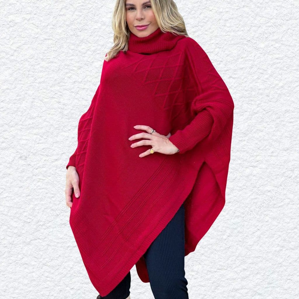 Poncho Kimono Blusa Tricot Feminino Inverno - Grosso Estilo Pala Gaùcha