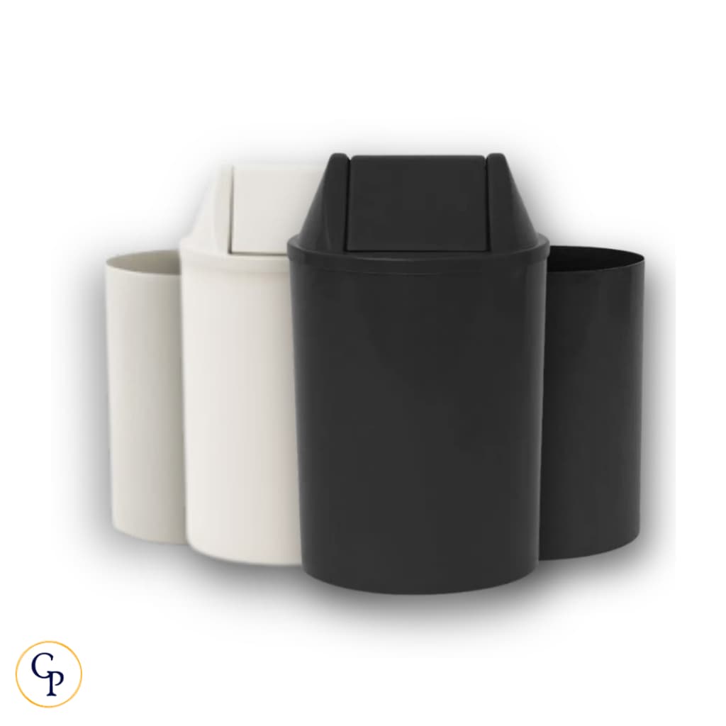 Cesto Lixo 15 Litros C/ e S/ Tampa Preto Lixeira Resistente Multiuso Casa Cozinha Escritório Escola