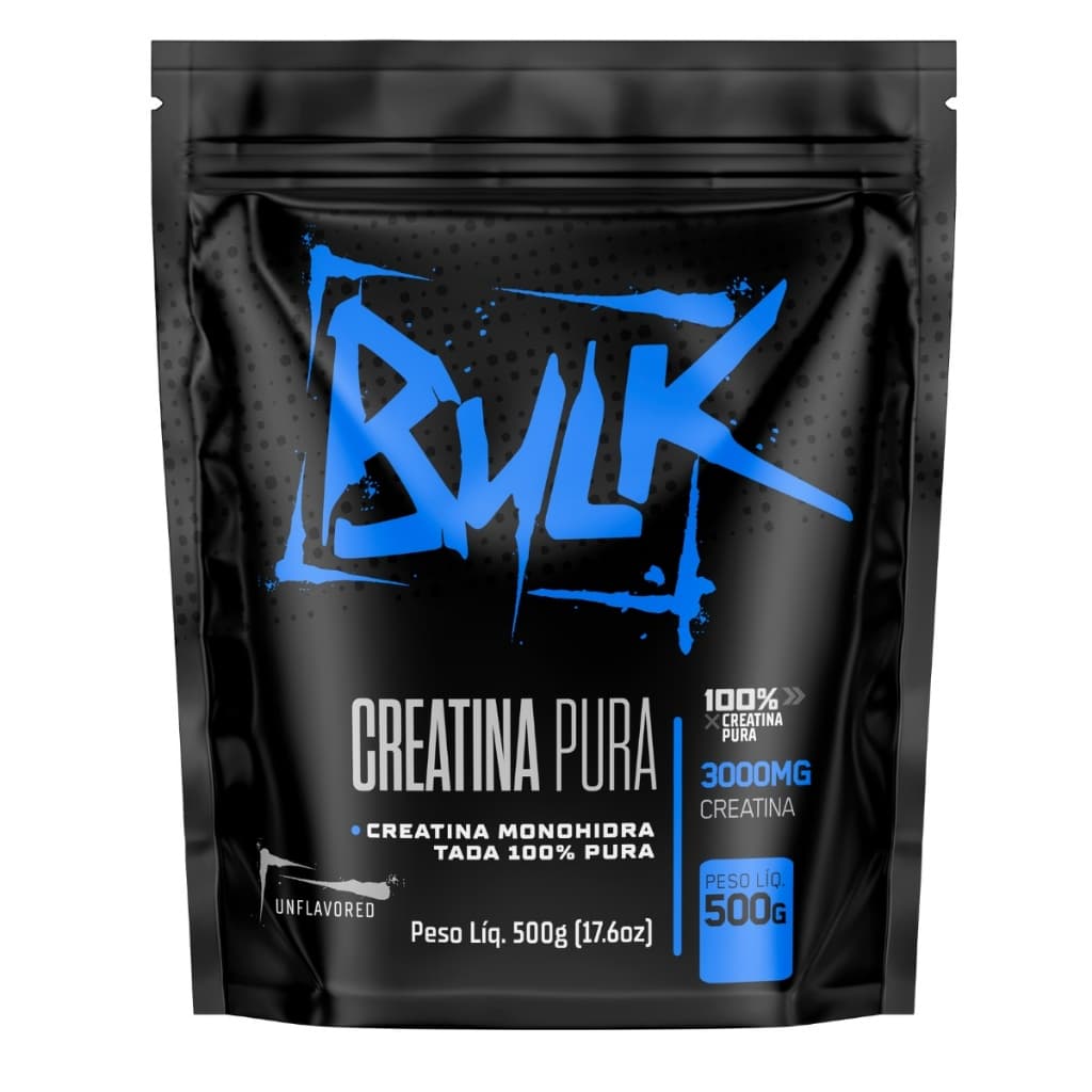 Creatina Monohidratada 100% Pura Importada 500g - Bulk Suplementos