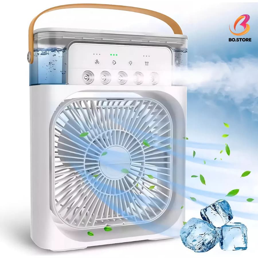 Ventilador Umidificador Portátil Refrigerador De Ar Condicionado Com Led Reservatório De Água USB