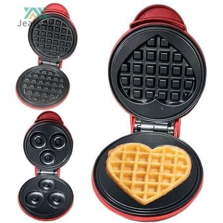 Mini Máquina De Waffle 3 em 1 Antiaderente Ferro Aquecimento Rápido Donuts Assadeira 110V