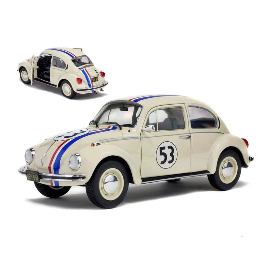 Carrinho Miniatura Fusca 53 Herbie Fricção Brinquedo de Menino Abre Porta e Capô