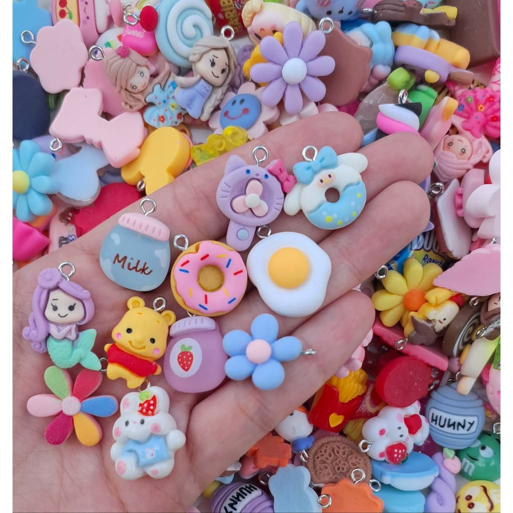 Kit Pingentes Resina 50 + 50 Anzol Para Brincos