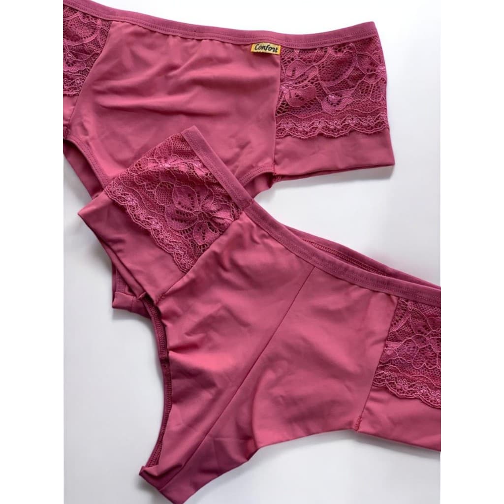 Kit Calcinha Fio Duplo Feminina Tanga Renda Confortável Não Marca Lingerie Intíma