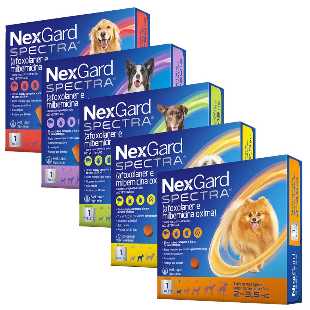 NexGard Spectra para Cães de 2 a 60 Kg - 1 Tablete