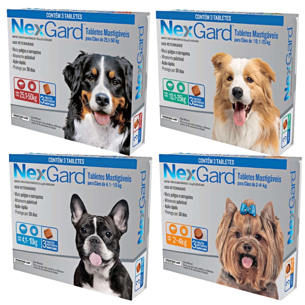 NexGard 3 Tabletes para Cães de 2 a 50 Kg