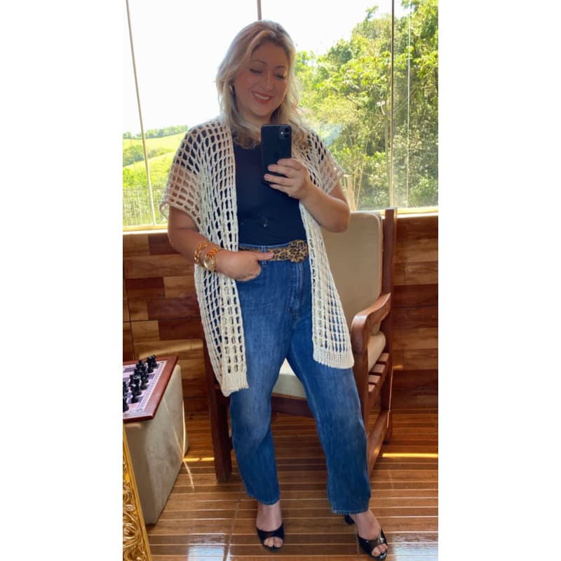 Kimono tricot acessório terceira peça