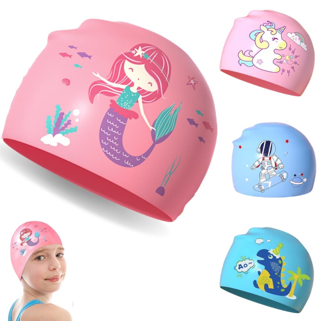 Touca Natação Infantil Piscina Menina Silicone Impermeável