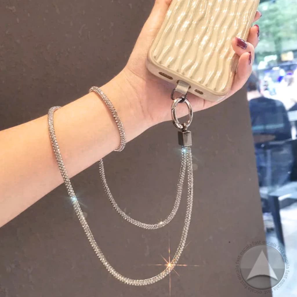 Corda Cordinha de Brilho Gliter Anti perda Anti Furto Para Celular Cracha Chaves Corda de pendurar Acessório