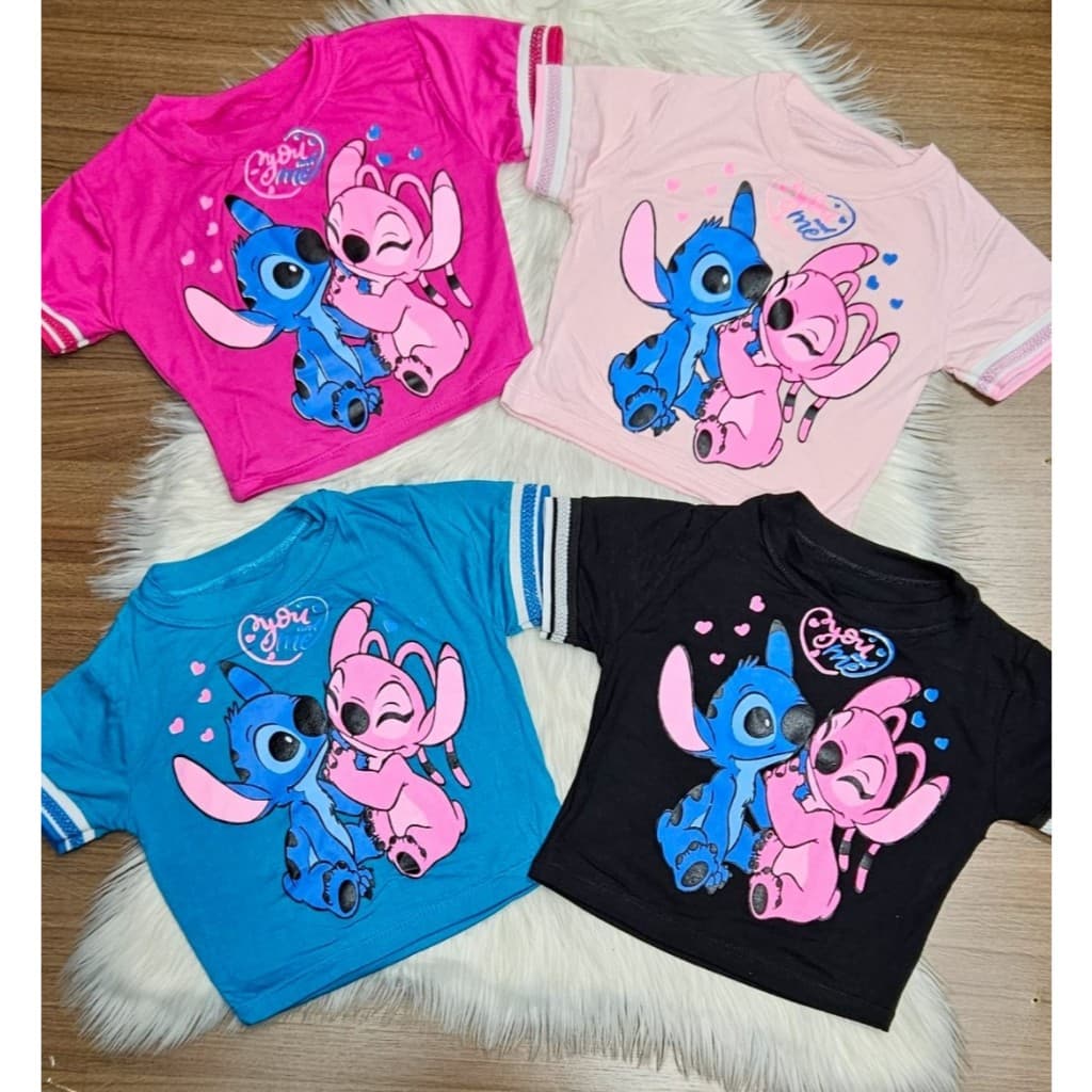 Cropped infantil menina Stitch Croped juvenil Moda Blogueira Roupa Infantil Menina Blusa Juvenil Menina Mini Diva