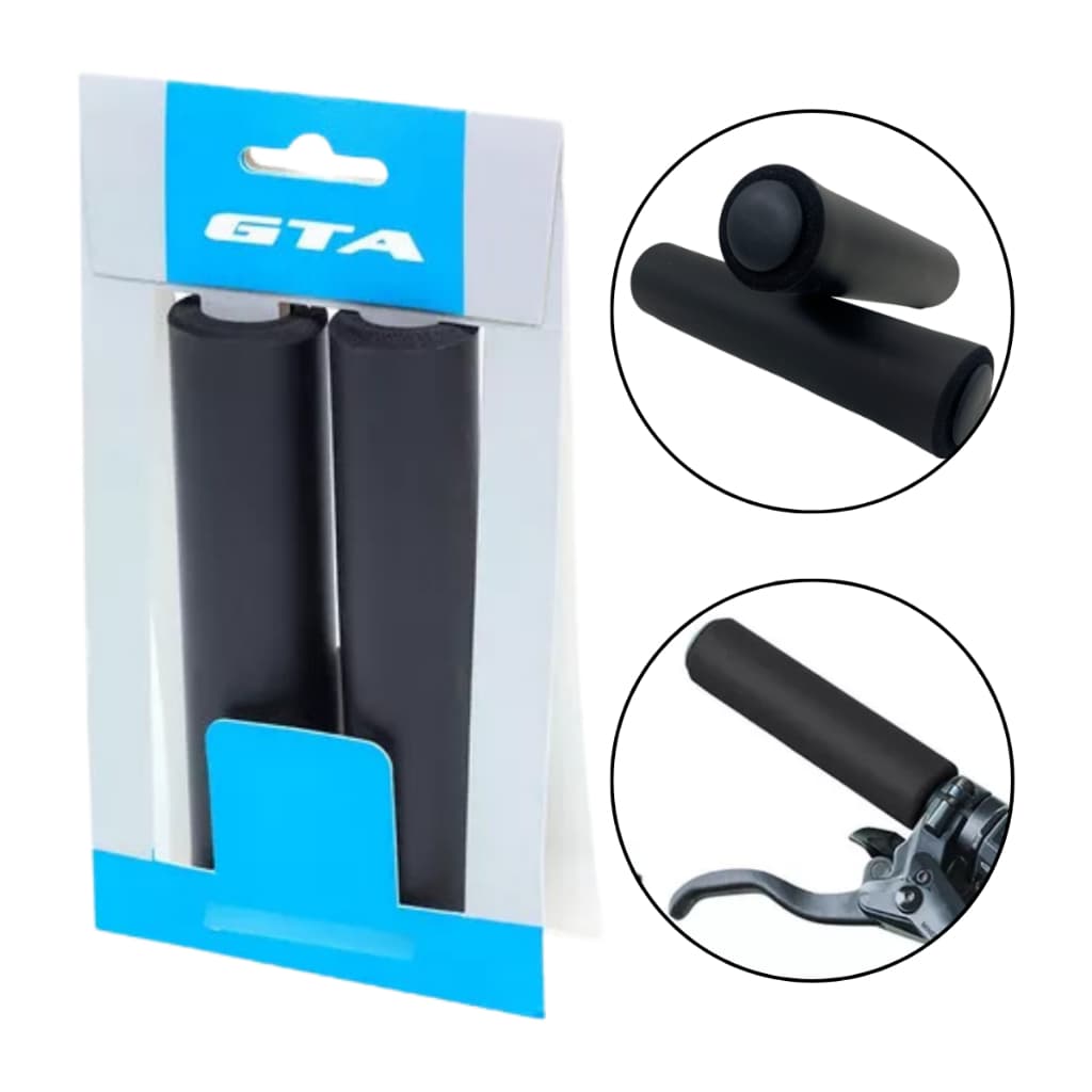Manopla Bicicleta GTA Borracha Silicone Bike NBR Preta Confortável Anatômica 135mm