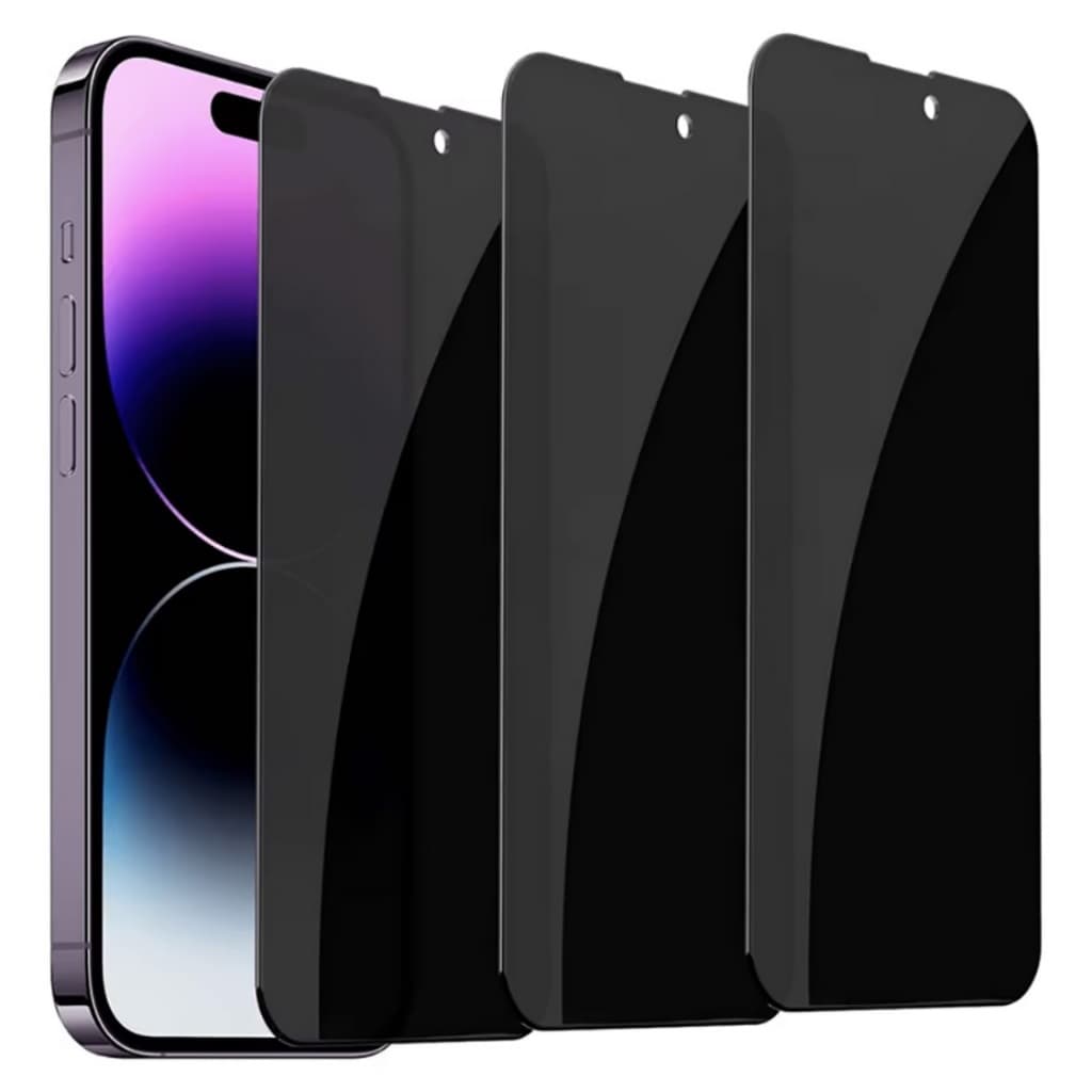Película Vidro 3D Privacidade para IPhone Todos Modelos 7 8 X XS XR 11 12 13 14 15 16 Pro Plus Max