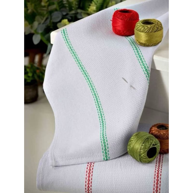 Kit Pano de Prato para Bordar Barra Etamine Pano de Copa 45x71cm
