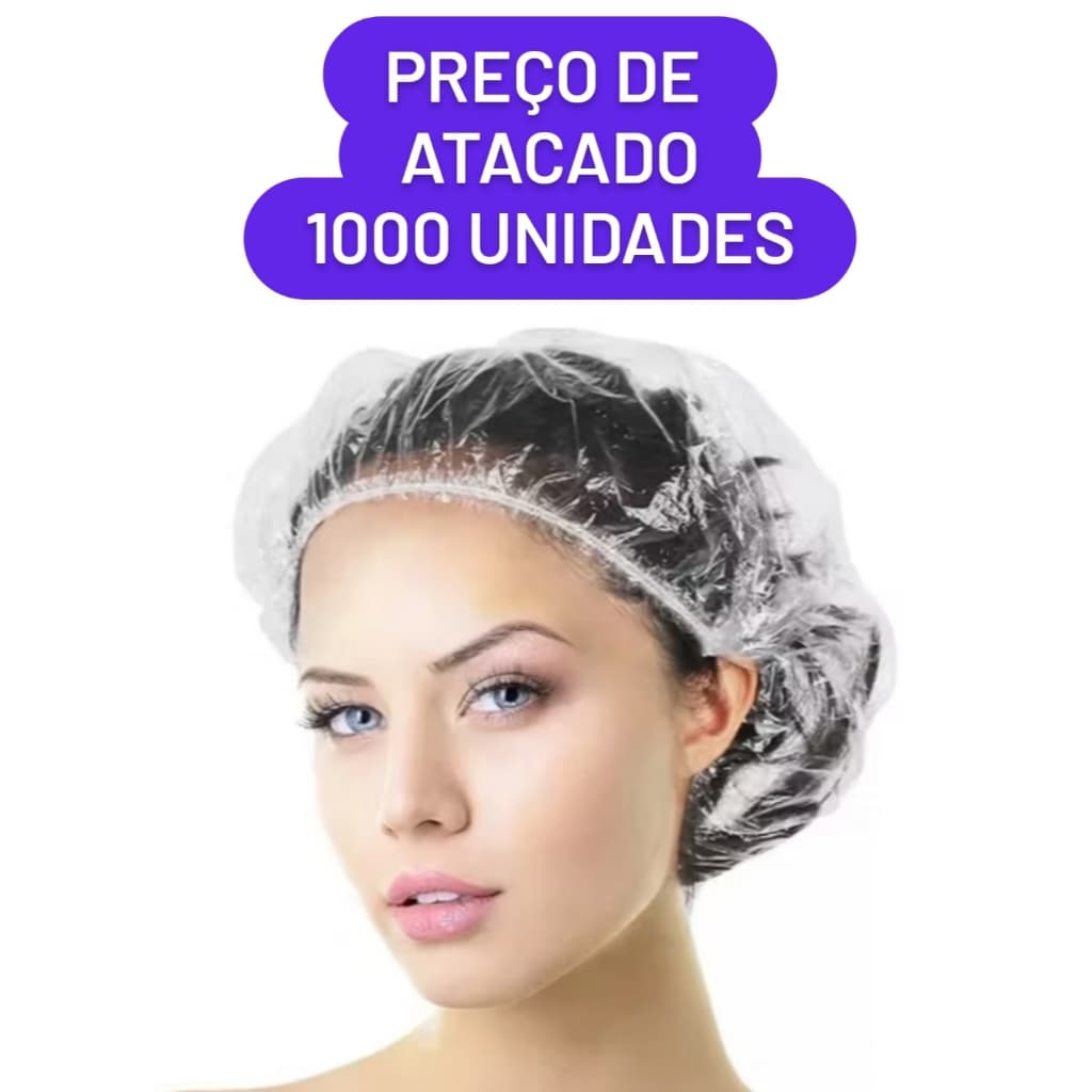 1000 Touca Plástica descartável para banho sanfonada ATACADO