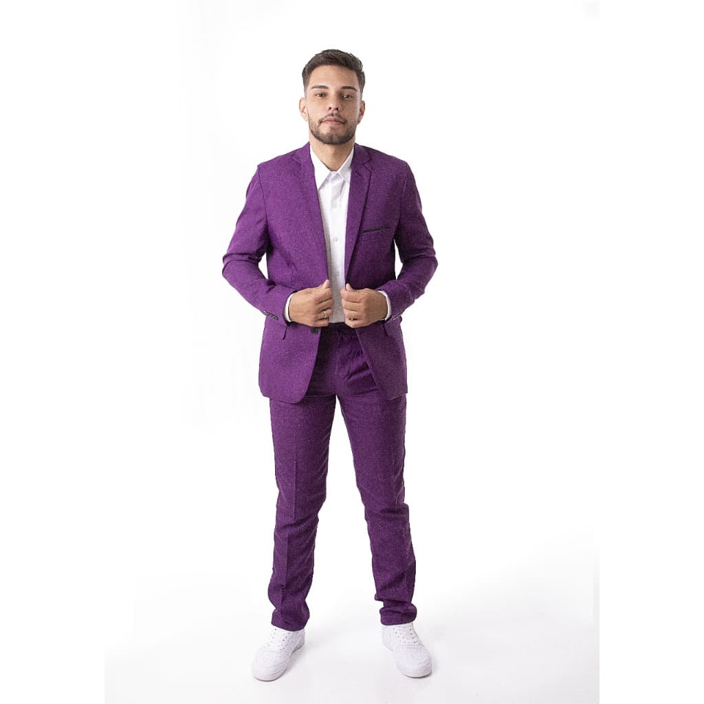 Conjunto Terno Completo Masculino Elegante Roxo Super Novidade