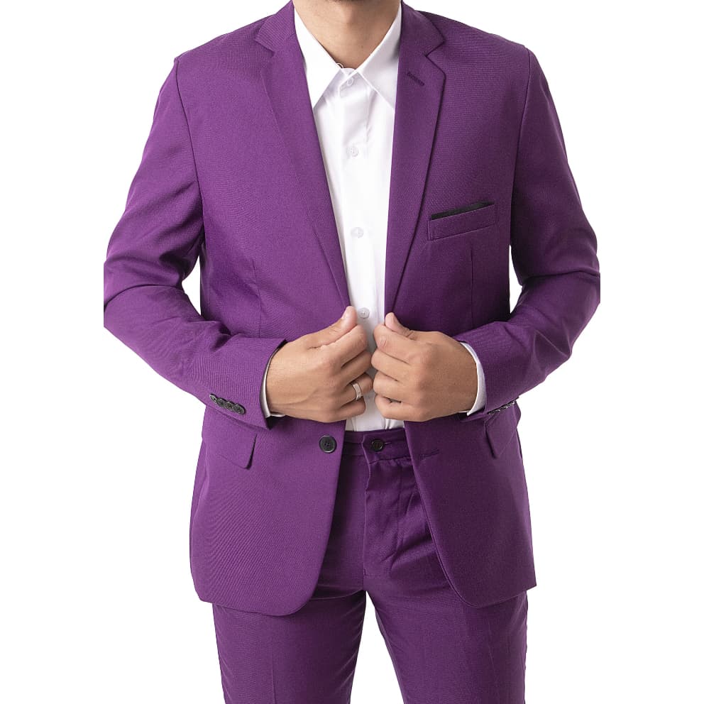 Conjunto Terno Completo Masculino Elegante Roxo Super Novidade