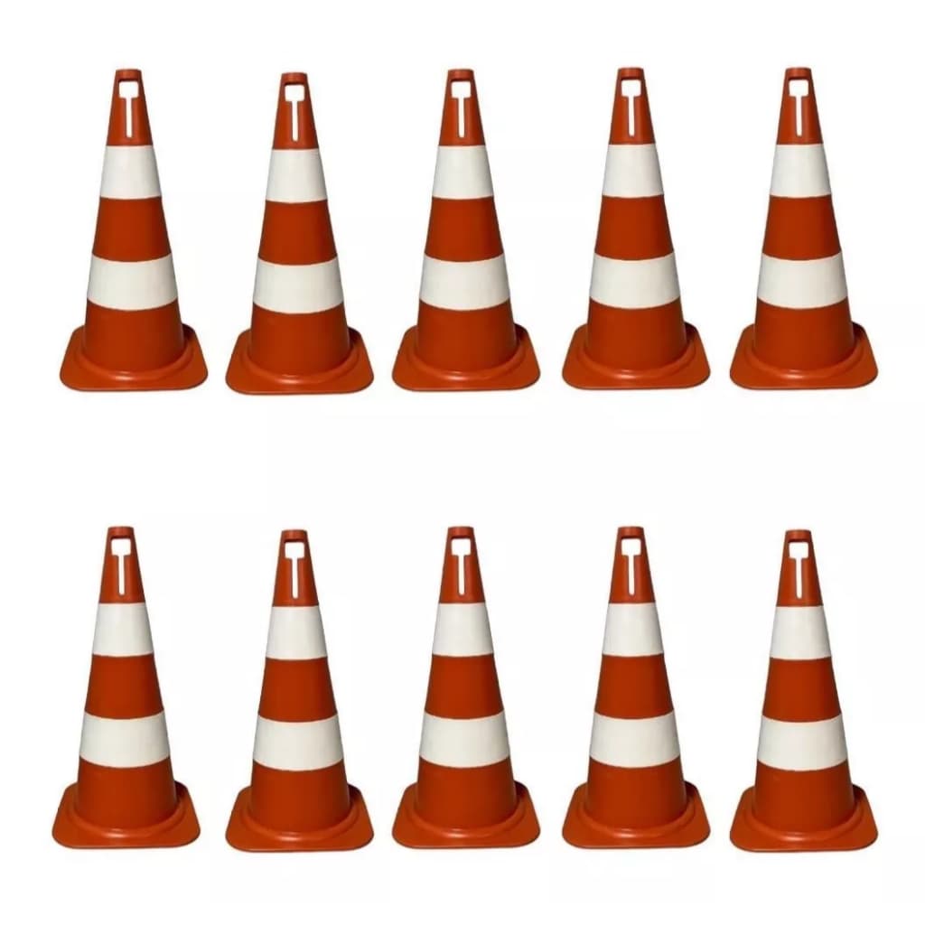20 Cones Sinalização Segurança Pvc 50cm Estacionamento Demarcação