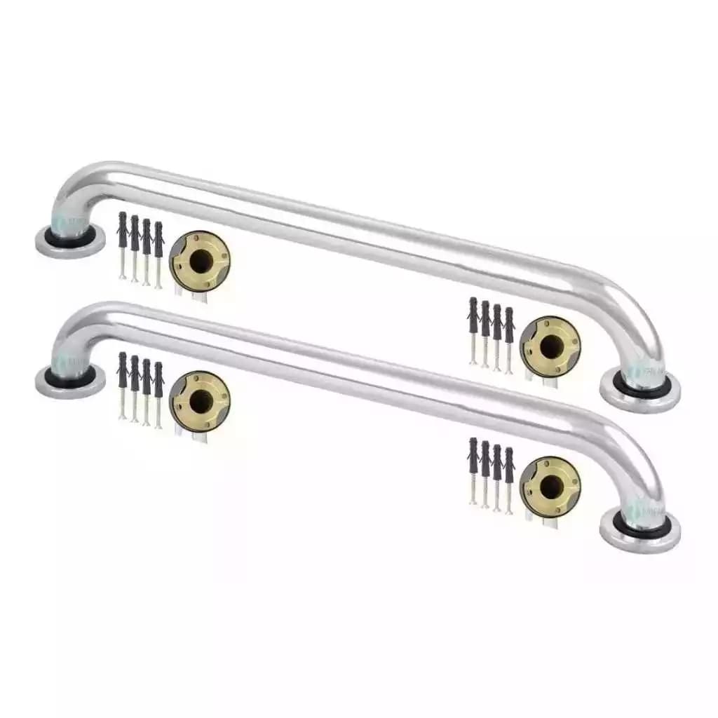 Kit 2 Barras De Apoio Banheiro 70cm Segurança para Idosos, Deficientes e Gestantes Alça PNE
