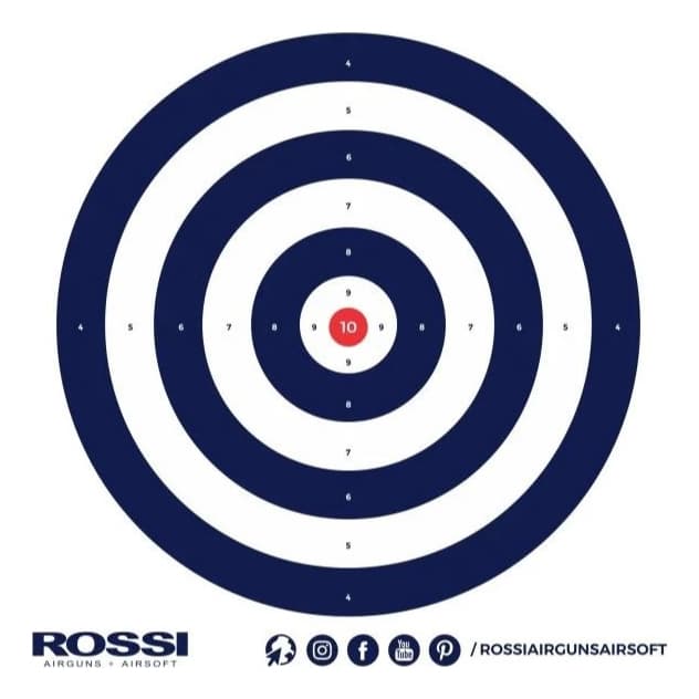 Kit Alvos De Papel Resistente 14x14cm Rossi Para Treino De Precisão E Tiro Esportivo