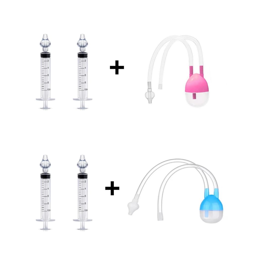 Kit 2 Seringas + 1 Aspirador Nasal Lavagem E Limpeza Nasal Para Bebês