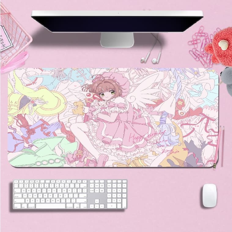Mouse Pad Gamer p/ Desktop Borda Costurada Estampas Sakura