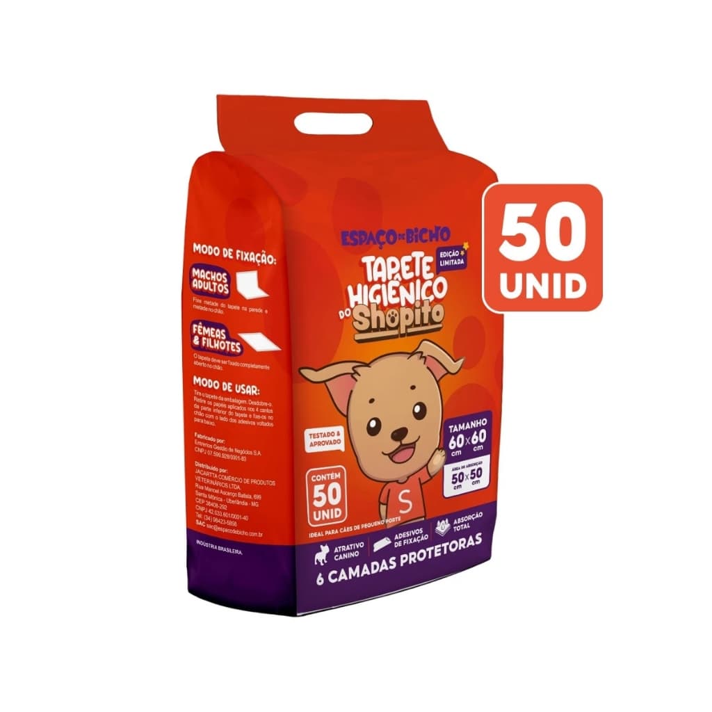 Tapete Higienico Espaço De Bicho Shopito Oficial 50 Unidades Envio Imediato