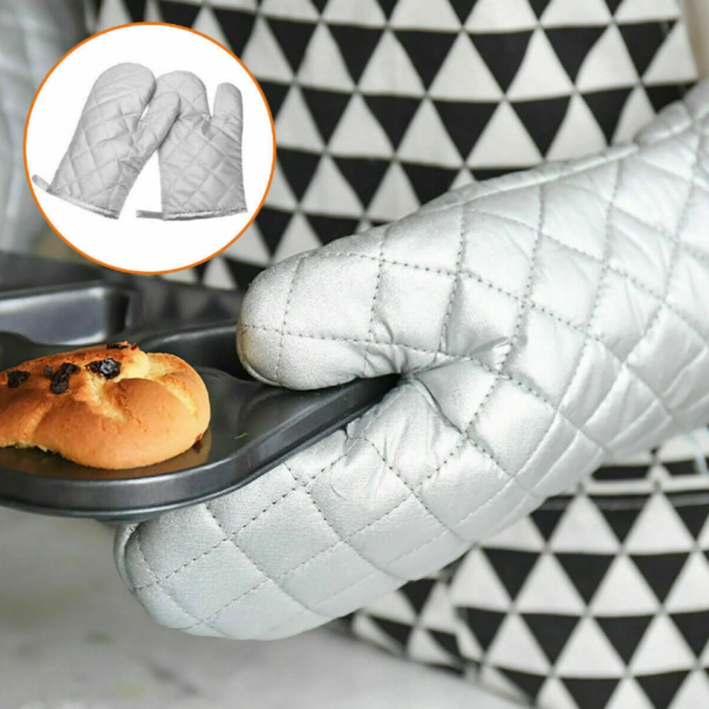 Kit Luva Térmica Para Forno 1/2/4/6 Fogão Cozinha Multiuso Universal Cinza