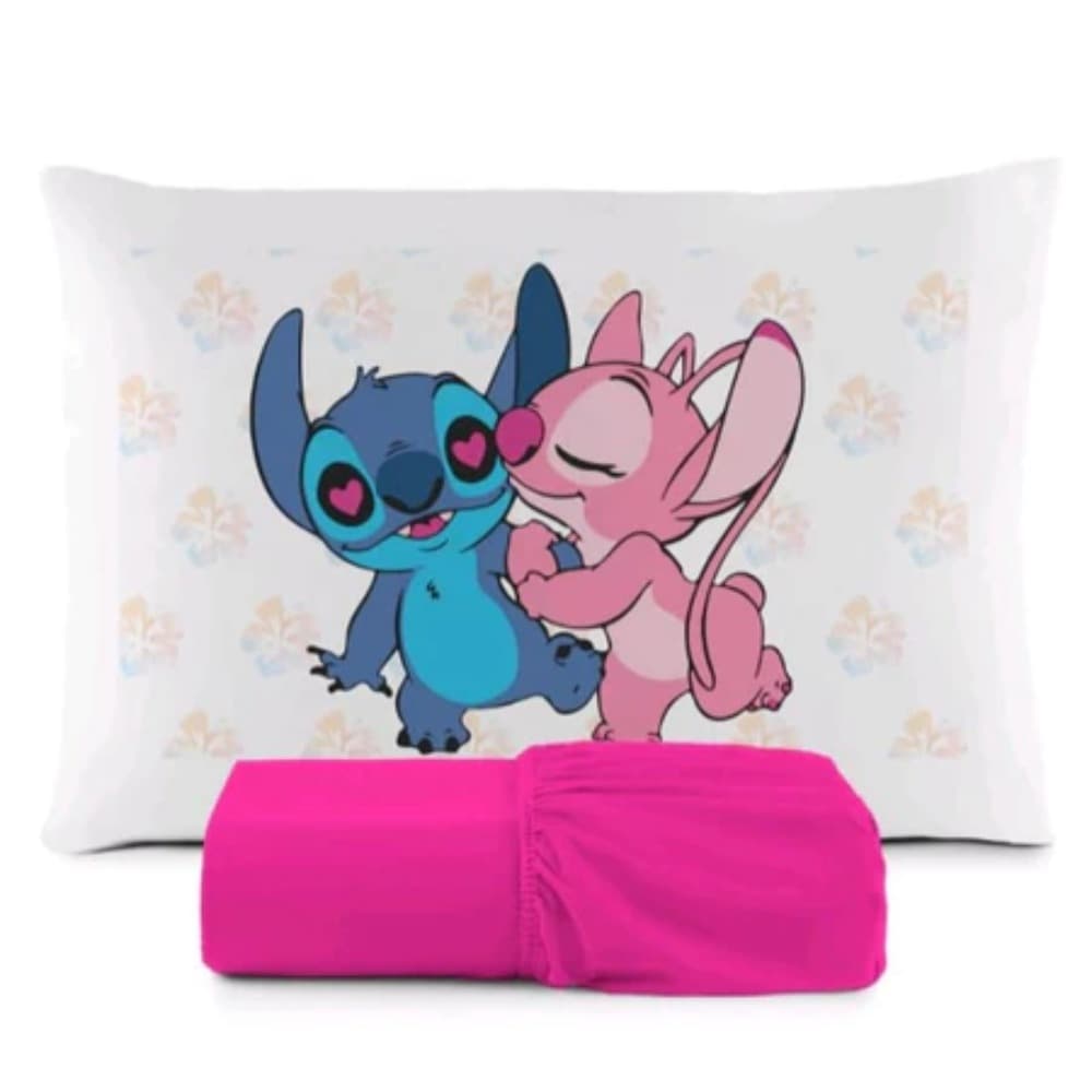 Jogo de Lençol Solteiro 2 Peças Infantil + Fronha Personagens com Elástico Poliéster