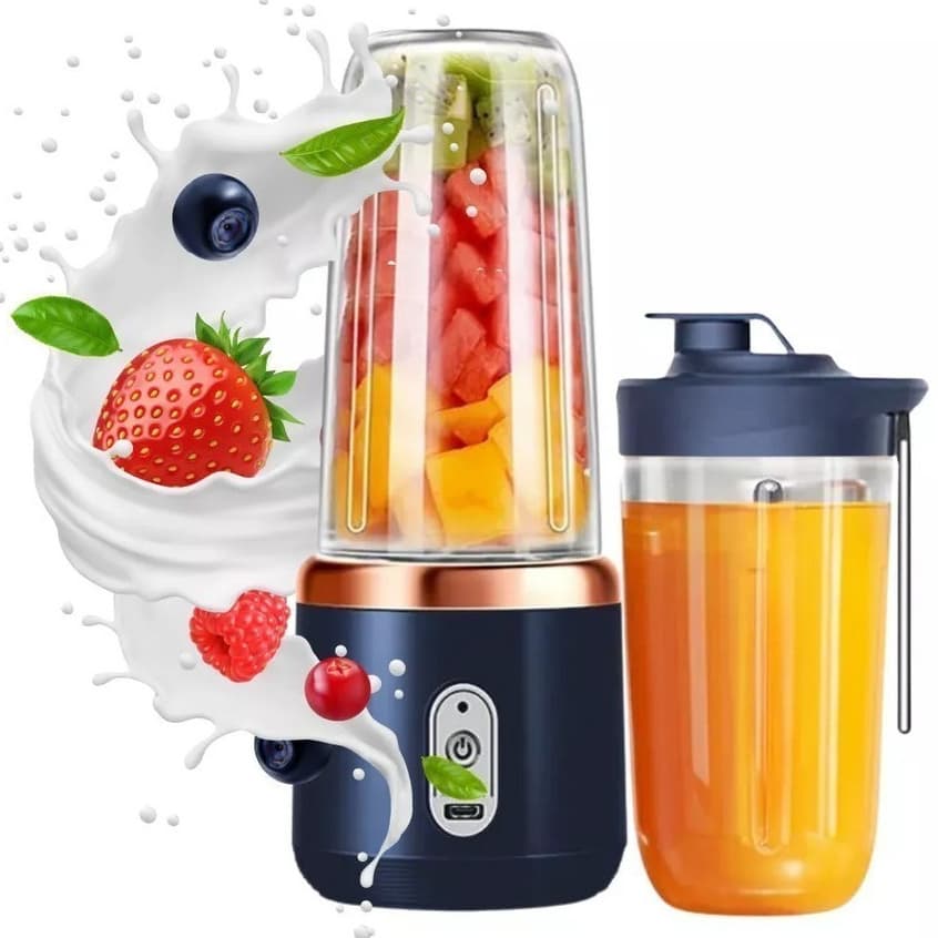 400ML 6 Lâminas Espremedor Elétrico Mini Liquidificador Portátil De Suco De Alimentos Misturador Leite Smoothie