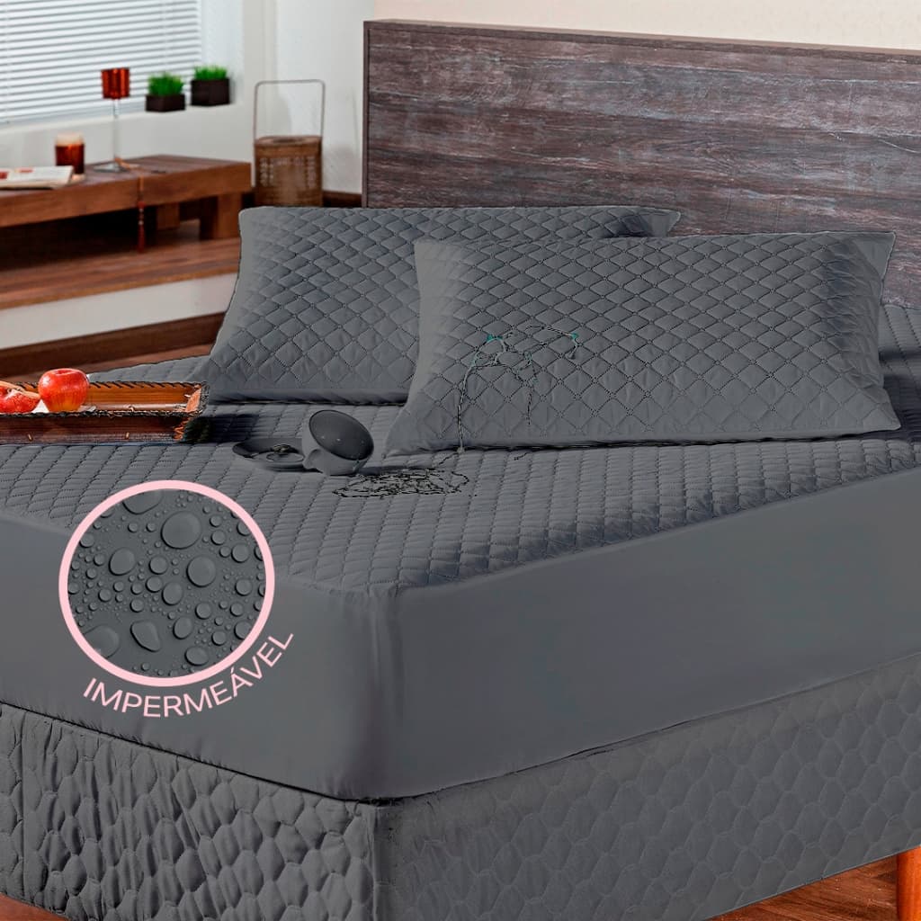 Kit Capa Protetor Impermeável para Colchão + Capa p/ Travesseiro Vários Tamanhos Solteiro / Casal / Queen / King