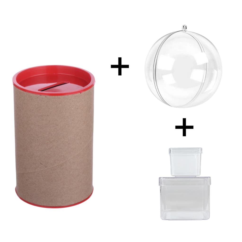 kit festa 10 Cofrinhos 10 Esferas e 20 Caixinhas acrilicas duplas 10 4x4 e 10 6x6 luxo lembrancinhas