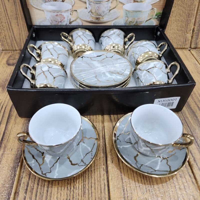 Xícara de café kit com 12 peças de Cerâmica em porcelana Top1