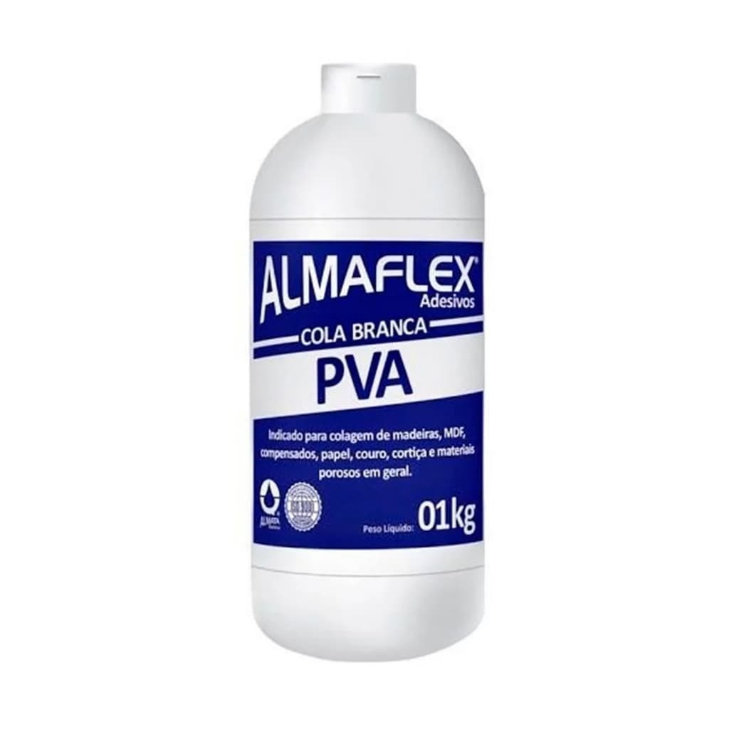 Cola Branca PVA Extra Universal 1kg Flexível e Resistente Almaflex
