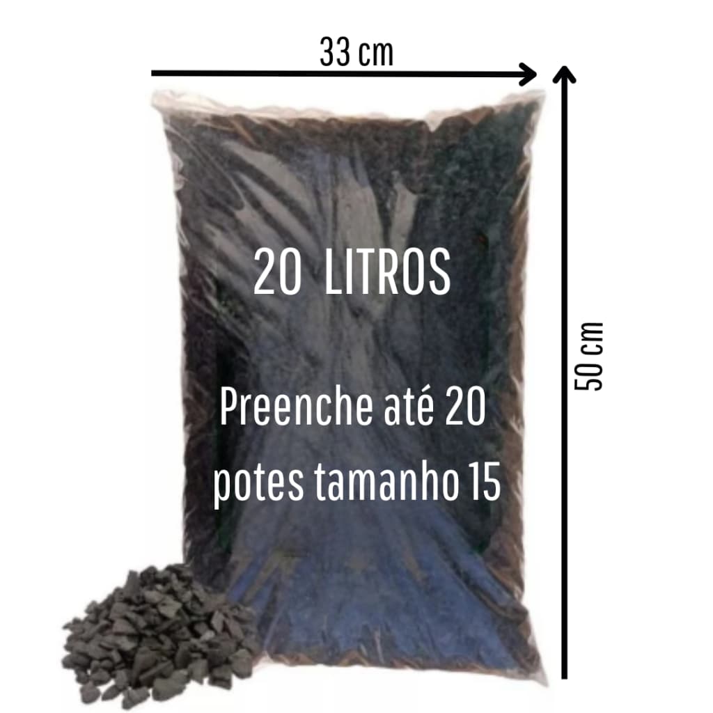 CARVÃO VEGETAL TRITURADO LAVADO PARA PLANTAS ROSAS DO DESERTO ORQUIDEAS 20 LITROS
