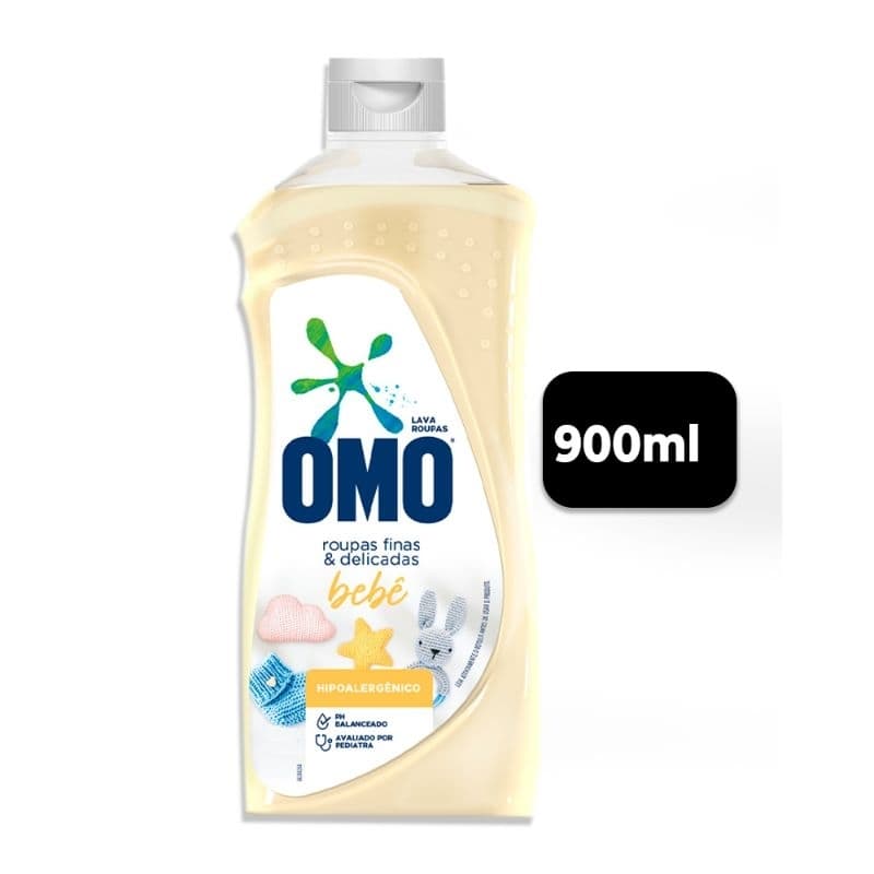 Sabão líquido OMO Lava ROUPAS FINAS e delicadas Bebê 900ml