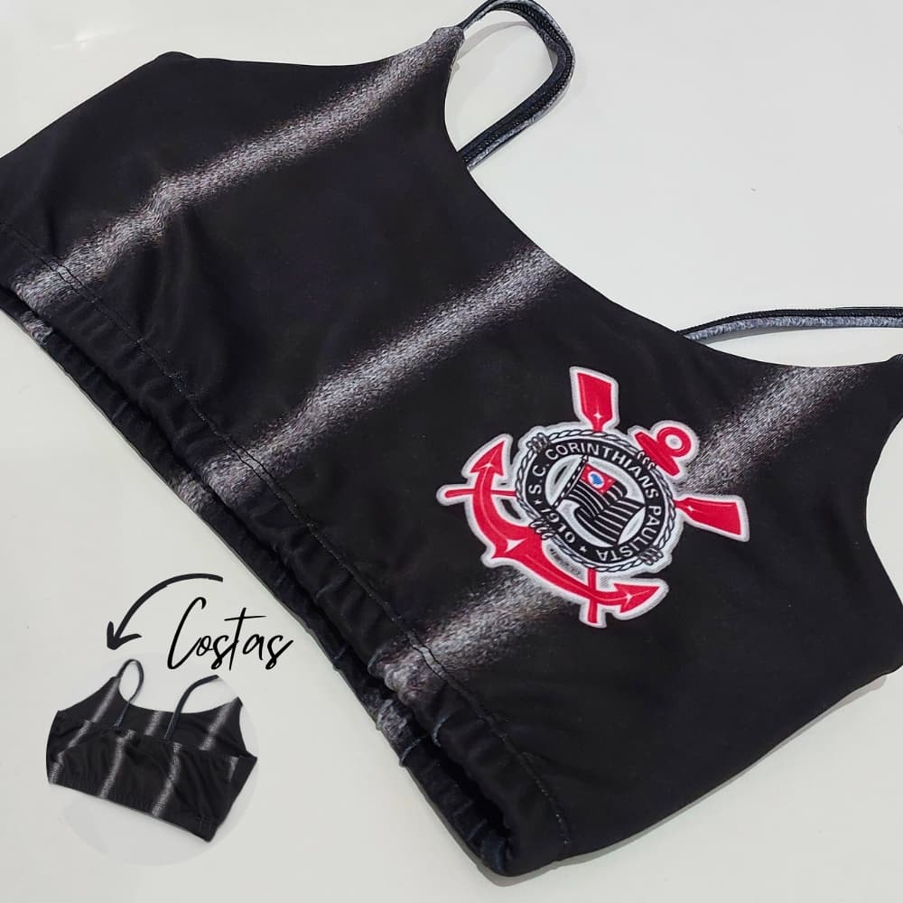 Top Cropped Fitness Strappy Personalizado modelos diversos CORINTIANS