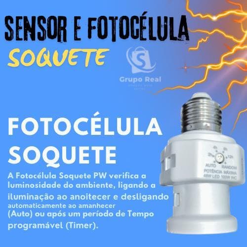 Fotocélula Soquete Automático - Economia e Segurança - Produto Nacional - PW