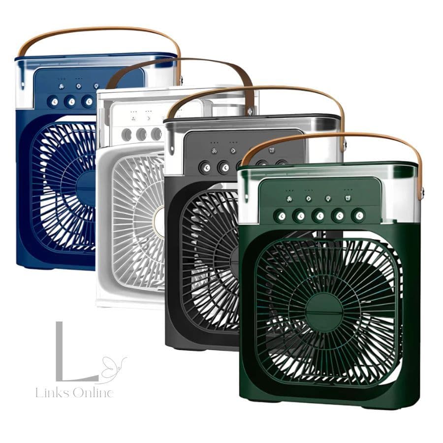 Refrigerador De Ar Ventilador Umidificador Portátil Com Led Reservatório De Água Led TIPO C USB