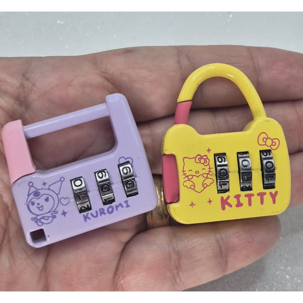 Cadeado com senha para Mochilas, bolsas DIVERSOS MODELOS - Turma Hello kitty, Sanrio, Gato, Meninas