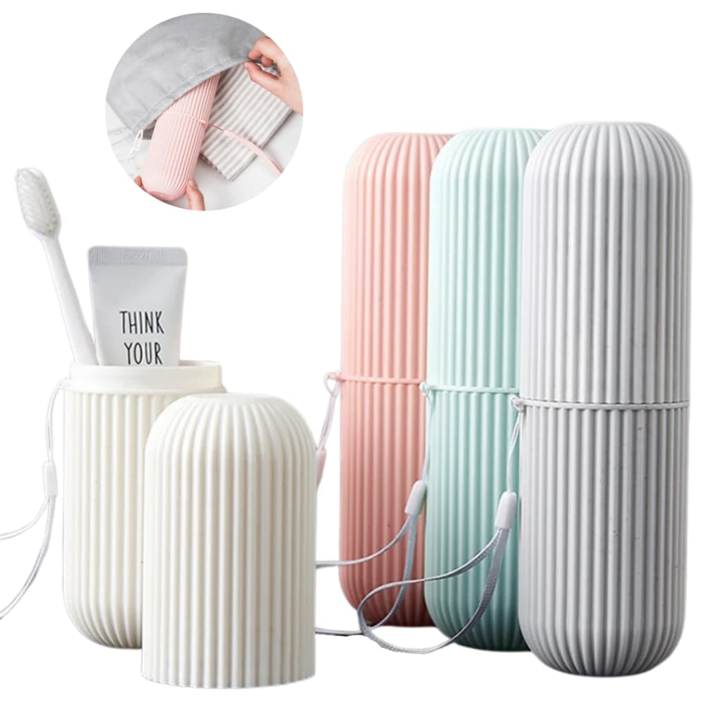 Porta Escovas De Dente Estojo E Creme Dental Portátil Viagem Bolsa Escola