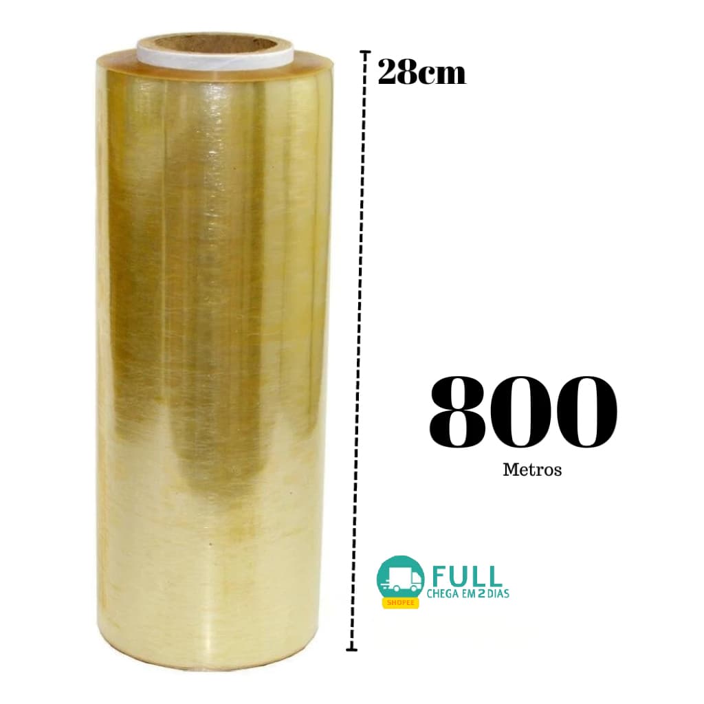 Rolo Plastico Filme Pvc Esticavel Resistente 28Cm x 800M