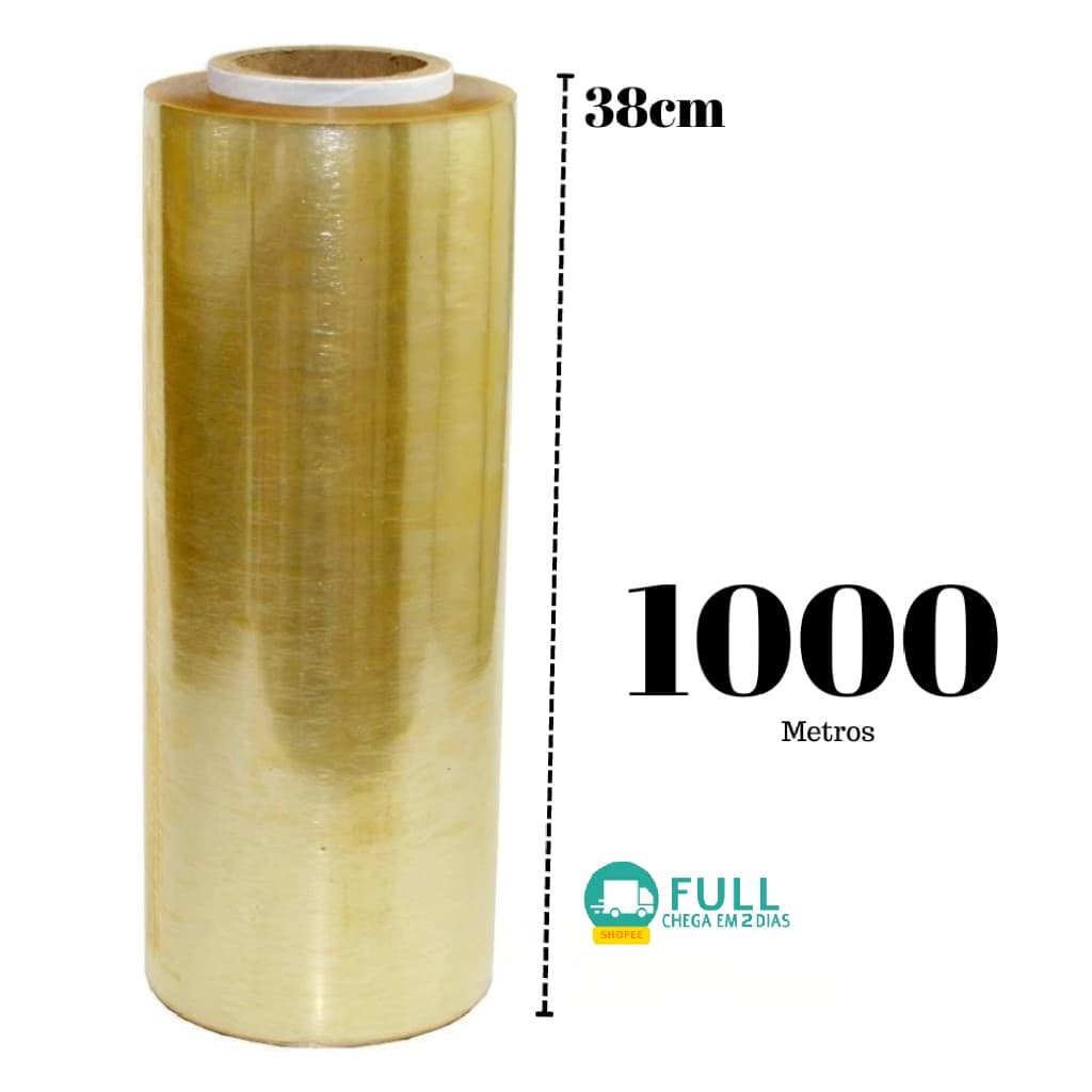 Rolo Bobina Plastico Filme Pvc 38x1000m