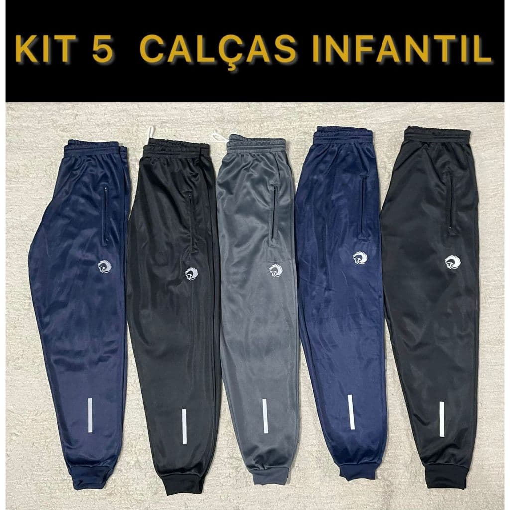 Calça Infantil - Kit 5 Calças - 4 ao 16 - Esquentará seu filho do frio - Ótimas para ir para a escola.
