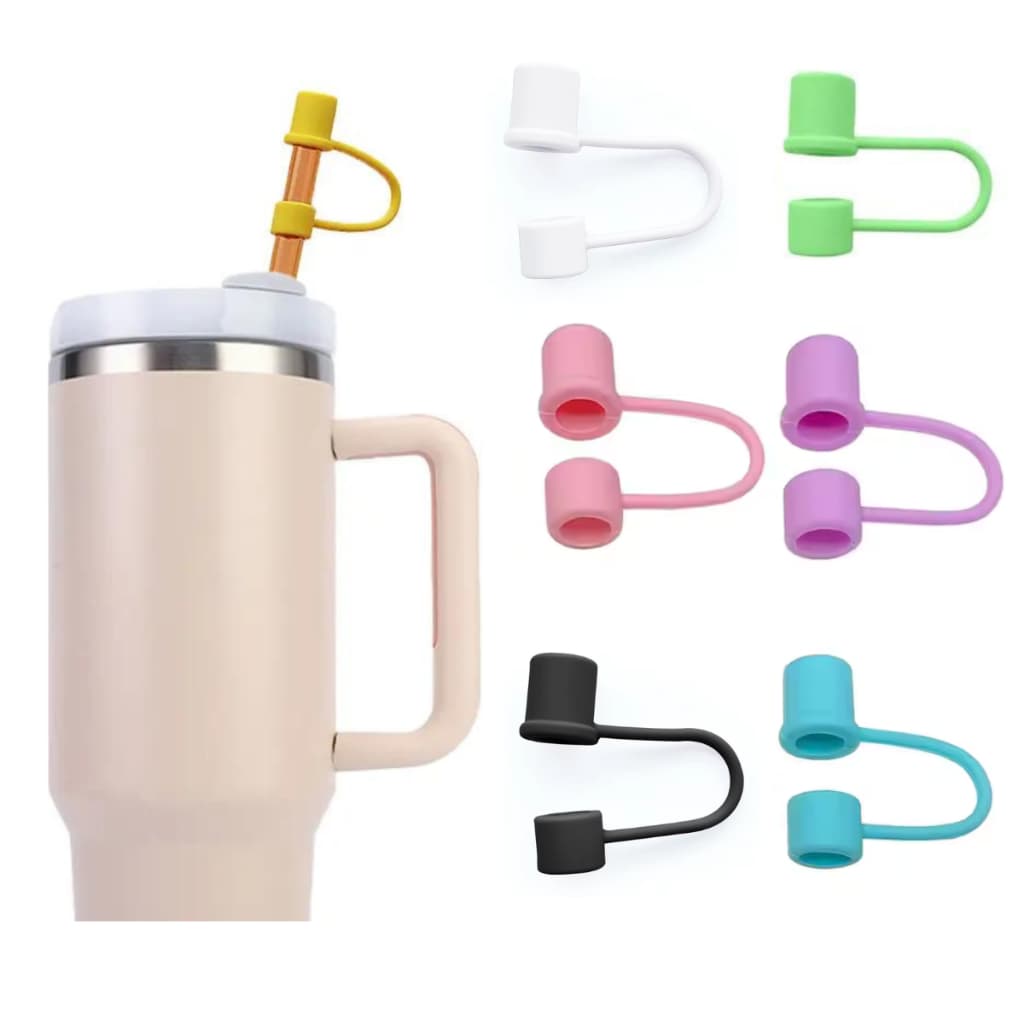 Tampa Para Canudo De Proteção Cores Lisas Acessórios Copo Térmico Garrafa