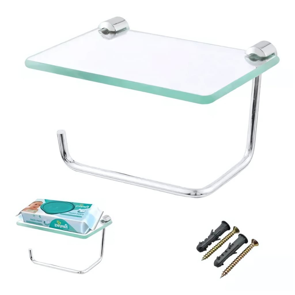 Suporte para papel higiênico porta celular. Papeleira Porta Papel Higiênico Com Porta Celular Luxo