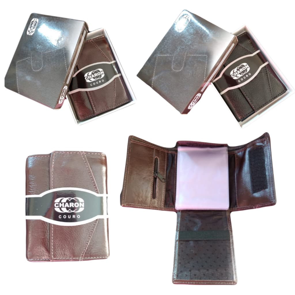 Carteira Masculina 100% Couro - Com Caixa Para Presente - Modelo 02